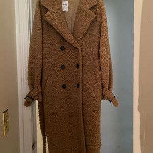 Windsor Double-Breasted Brown Teddy Jacket